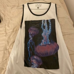 A graphic free state tank top